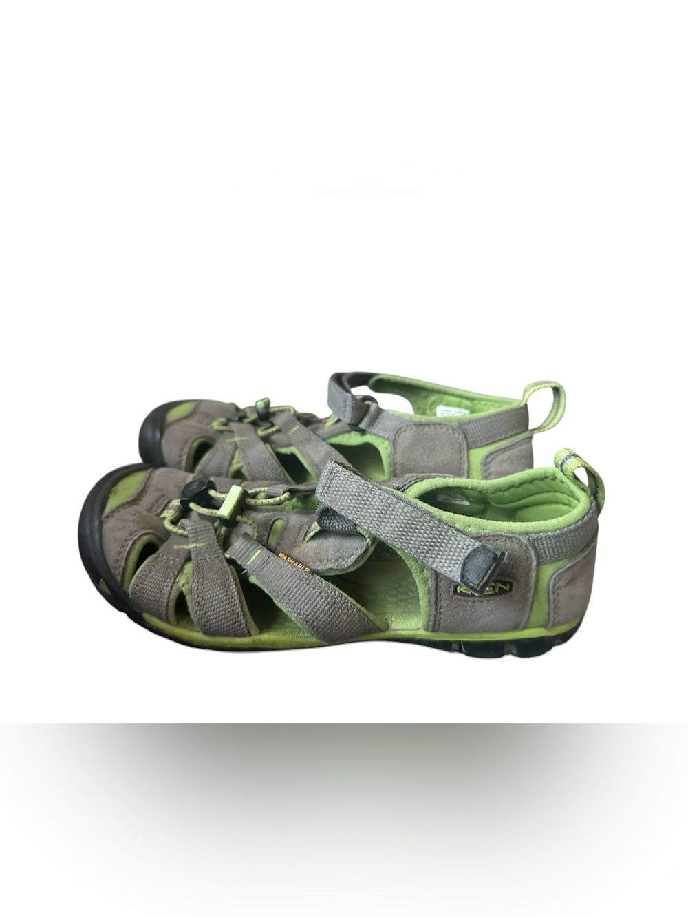 KEEN Clearwater CNX‎ Sandals Lime Green Gray Youth Size 3